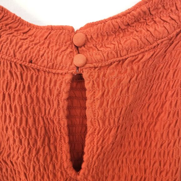 NWT INC International Concepts XL Orange Smocked High Neck Tank Top Summer Fig - Picture 7 of 7